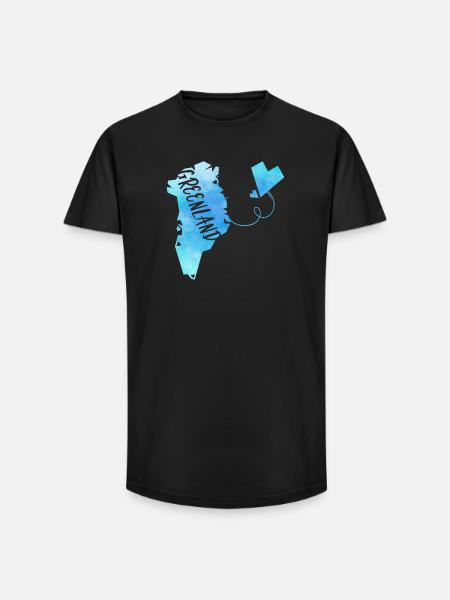 Greenland - Long Fit Männer T-Shirt - Schwarz