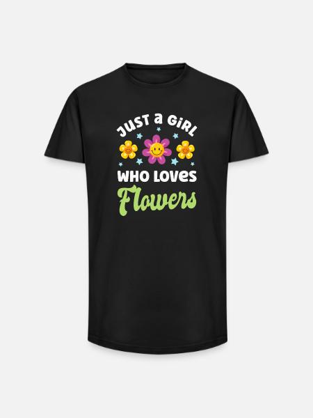 Fleurs Fleurs - T-shirt coupe longue homme - noir