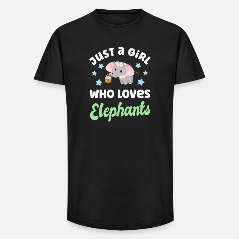 Elephant Elephants - Long Fit Men's T-Shirt - black