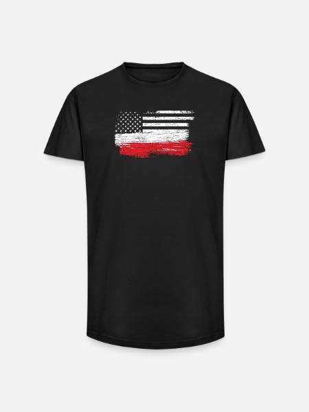 Brushed U.S. Flag Art - Long Fit Men's T-Shirt - black