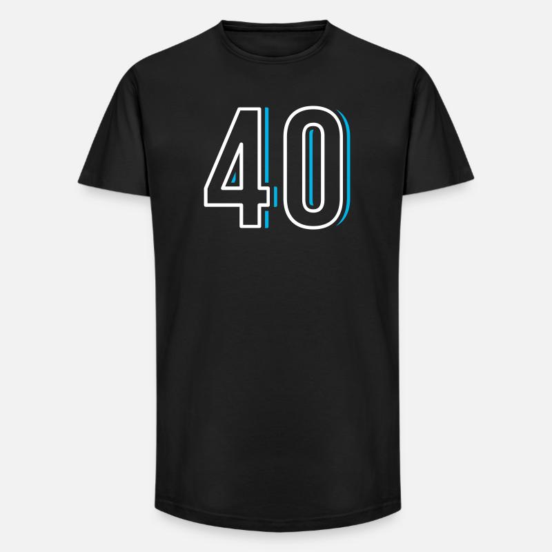Nummer 40 - Vierzig - Long Fit Männer T-Shirt - Schwarz