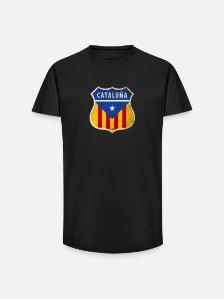 Katalonien Wappen Design - Long Fit Männer T-Shirt - Schwarz