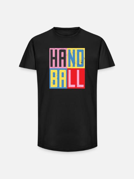 Design Handball - T-shirt coupe longue homme - noir