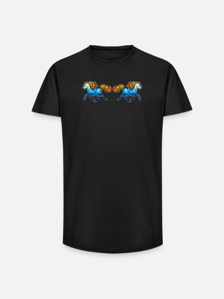 Icelandic Horses Horses Gallop Horse love Horse fan - Long Fit Men's T-Shirt - black