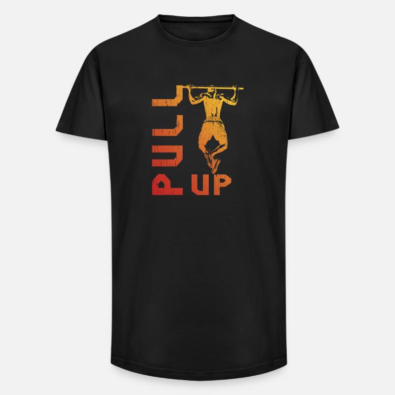 Gradient pull-up silhouette - Long Fit Men's T-Shirt - black