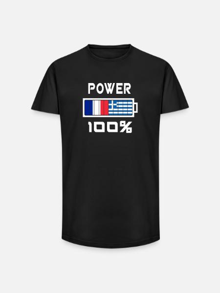 Greece and France feed 100% - Long Fit Men's T-Shirt - black