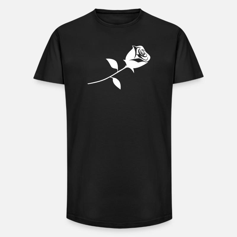 Eine Rose - Long Fit Männer T-Shirt - Schwarz