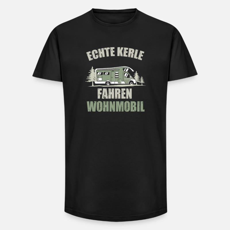 Echte Kerle Wohnmobil Roadtrip - Long Fit Männer T-Shirt - Schwarz