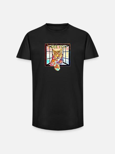 The lynx I see you - Long Fit Men's T-Shirt - black