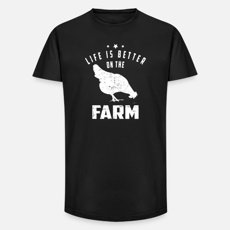 Bauernhof Leben - Long Fit Männer T-Shirt - Schwarz