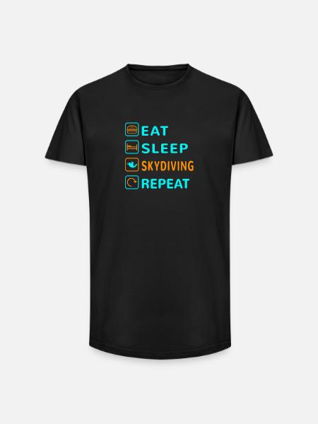 Eat. Sleep. Skydiving. Repeat Design - Long Fit Men's T-Shirt - black