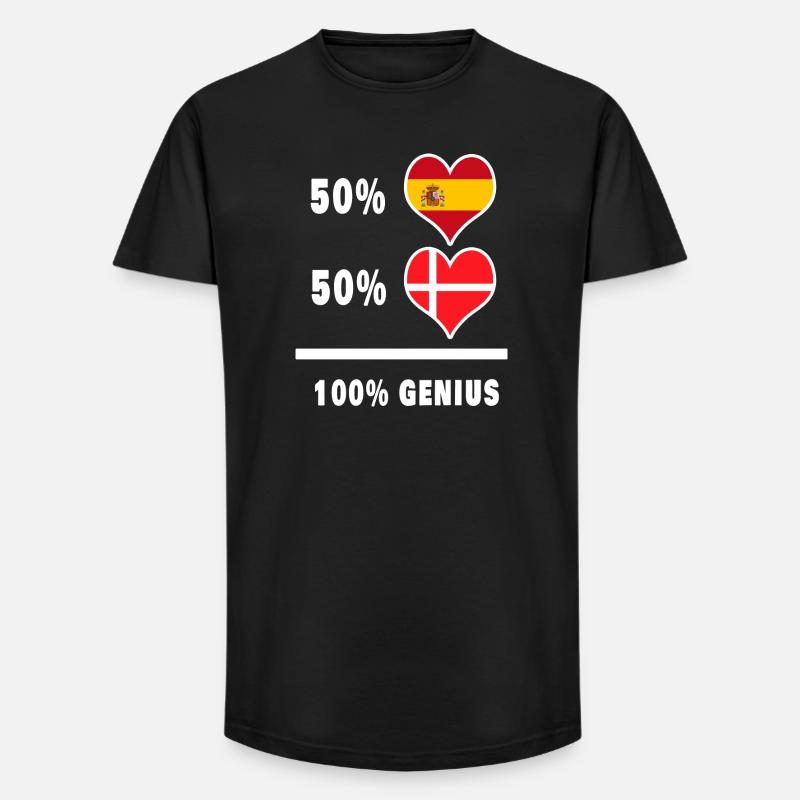 Dänemark und Spanien genial / Geschenk - Long Fit Männer T-Shirt - Schwarz