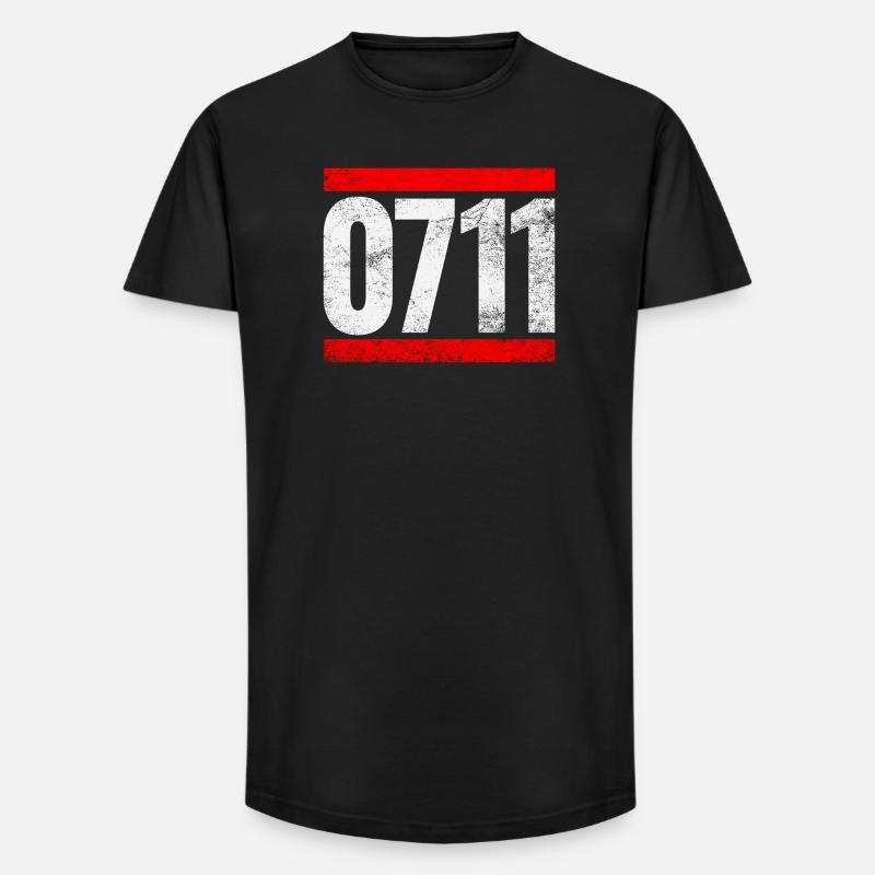 0711 Stuttgart, Germany - Long Fit Men's T-Shirt - black