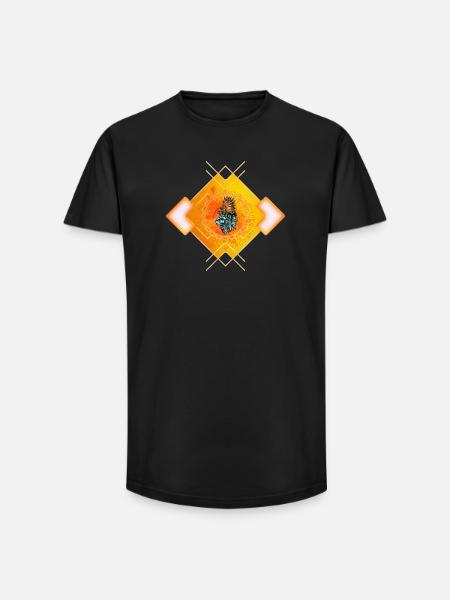Awesome bird and fancy cat - Long Fit Men's T-Shirt - black