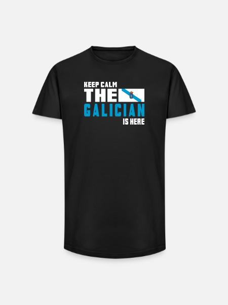 keep calm Galicia flags design - Long Fit Men's T-Shirt - black