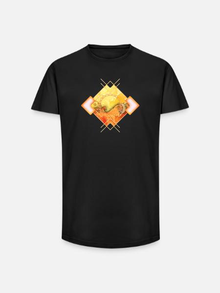 Elegant roses with key notes - Long Fit Men's T-Shirt - black