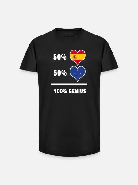 Europe and Spain genius / gift - Long Fit Men's T-Shirt - black