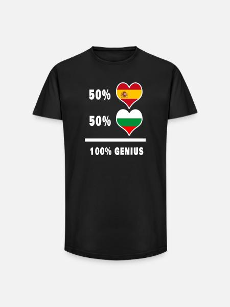 Bulgaria and Spain genius / gift - Long Fit Men's T-Shirt - black