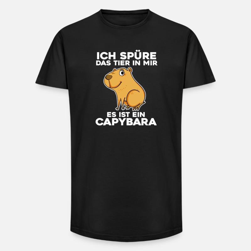 Capybara Wasserschwein - Long Fit Männer T-Shirt - Schwarz
