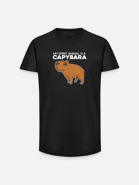 Capybara Wasserschwein - Long Fit Men's T-Shirt - black