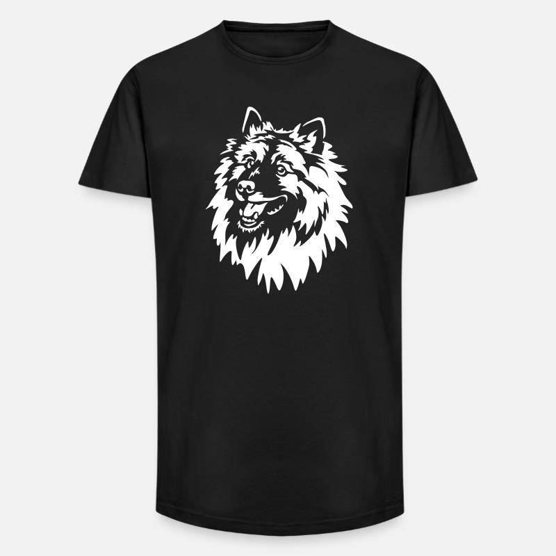 Wolfsspitz Head "Black Edition" - Long Fit Men's T-Shirt - black