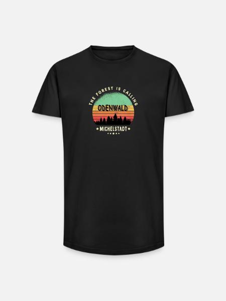 Michelstadt Odenwald Design - Long Fit Männer T-Shirt - Schwarz