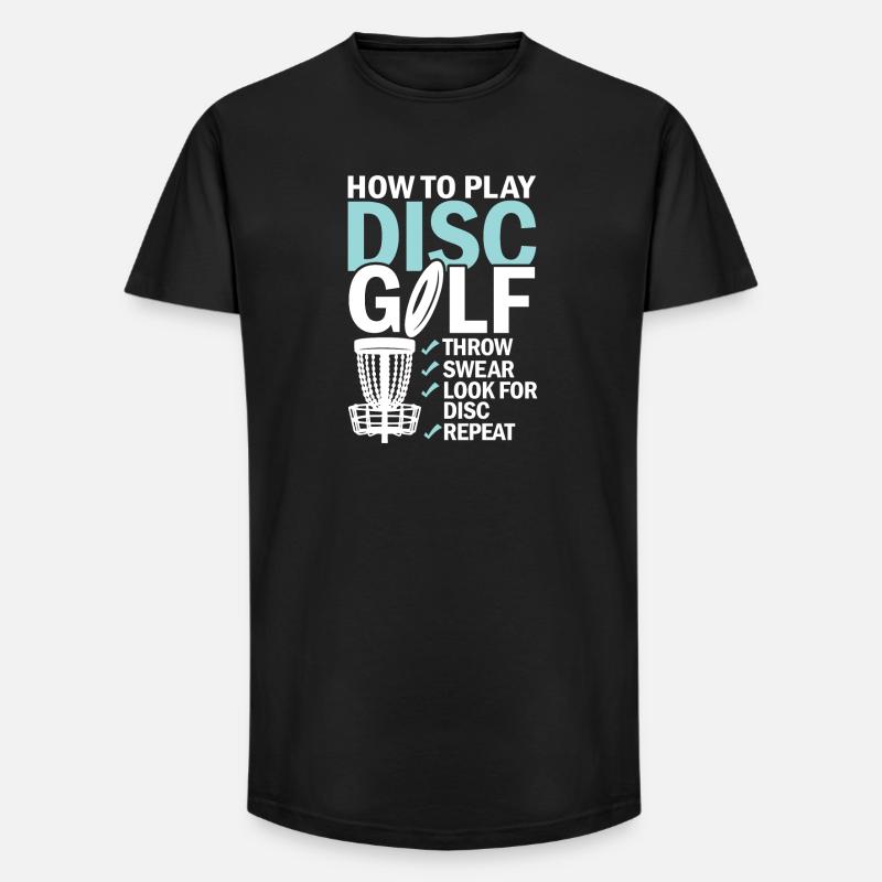 Discgolf Lernen Motivation Design - Long Fit Männer T-Shirt - Schwarz
