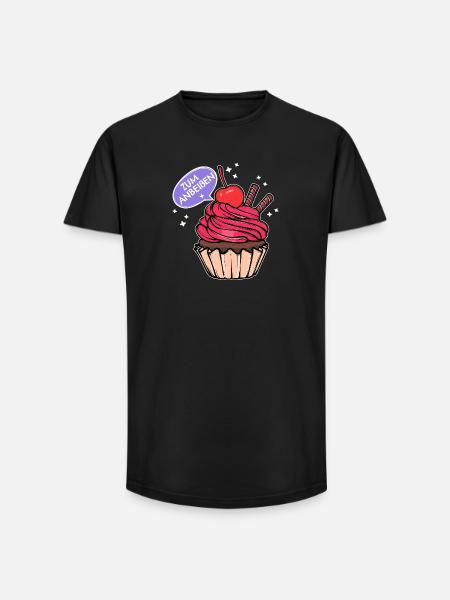 Süßigkeiten Statement Backen Cupcake Naschen - Long Fit Männer T-Shirt - Schwarz
