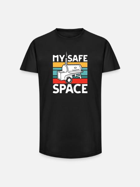 Mein Sicherer Grillplatz - Long Fit Männer T-Shirt - Schwarz