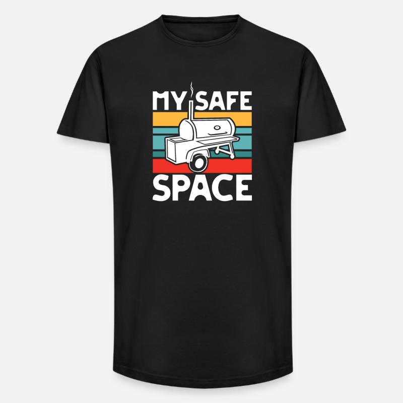 Mein Sicherer Grillplatz - Long Fit Männer T-Shirt - Schwarz
