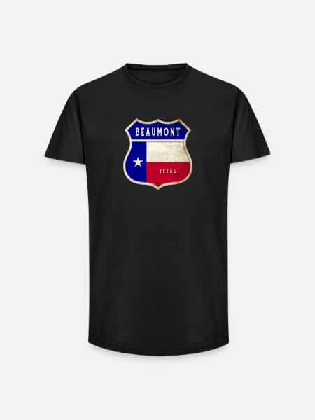 Beaumont Texas crest flags design - Long Fit Men's T-Shirt - black