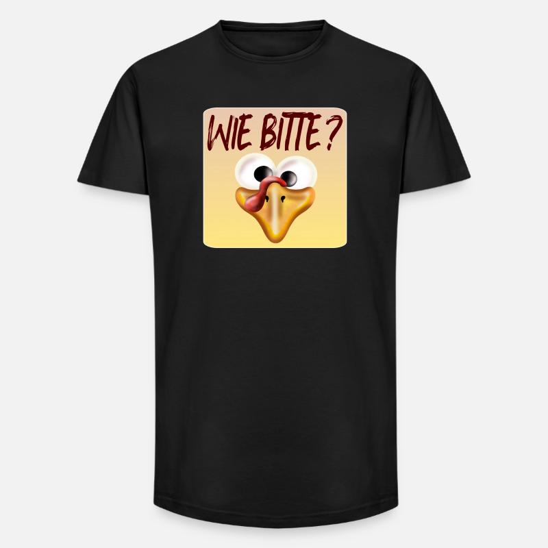 Wie bitte - Hühnerstall Hühner - Long Fit Männer T-Shirt - Schwarz