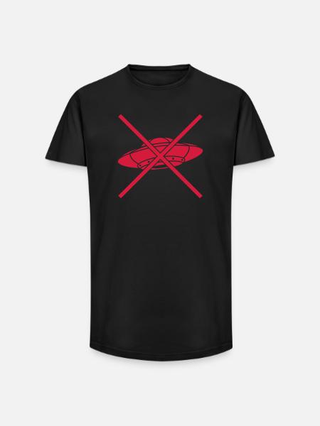 Forbidden Shield No UFOs - Long Fit Men's T-Shirt - black