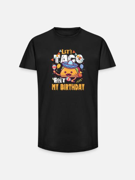 Taco Bout Mon anniversaire - T-shirt coupe longue homme - noir
