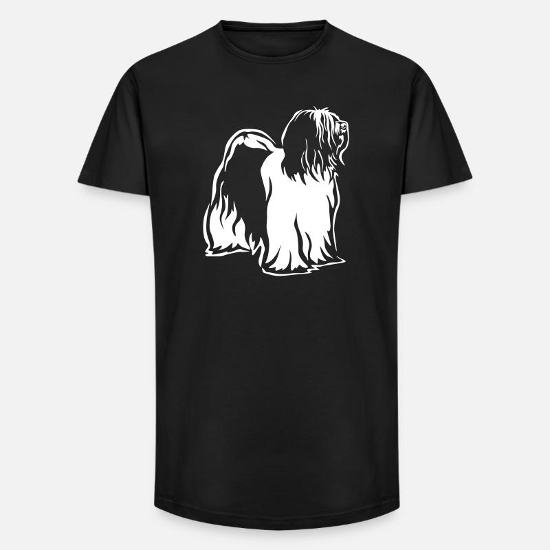 Tibet Terrier "Black Edition" - Long Fit Männer T-Shirt - Schwarz