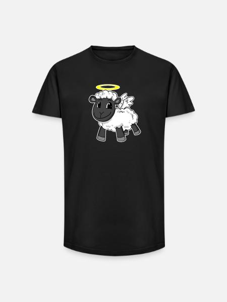 Sheep Angel - Long Fit Men's T-Shirt - black