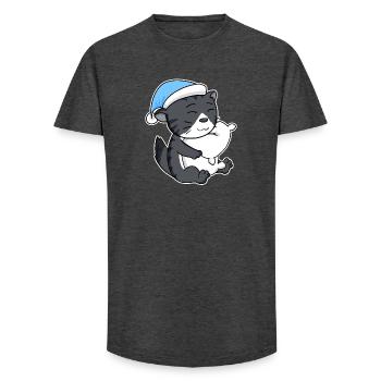 Waldkatze Katze Katzenrasse Norwegische Waldkatze - Long Fit Männer T-Shirt - Anthrazit - Vorne - AI Model Male 185 light (185cm)