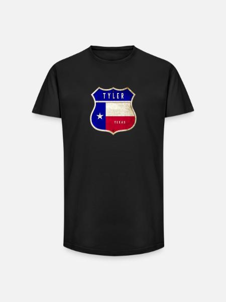 Tyler Texas crest flags design - Long Fit Men's T-Shirt - black