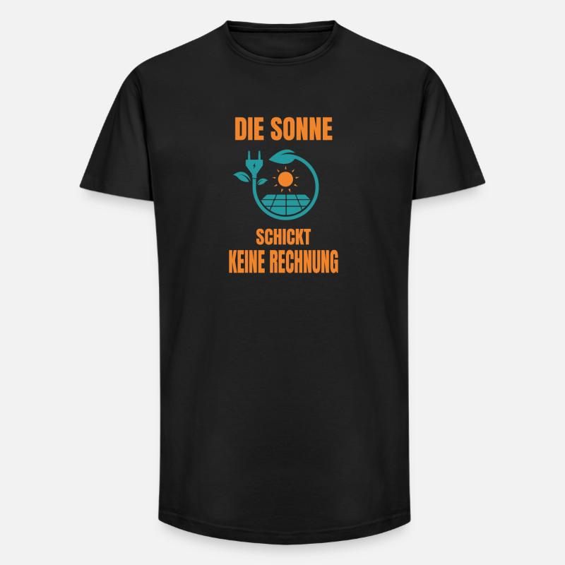 Sonne Keine Rechnung Solaranlage Solarstrom - Long Fit Männer T-Shirt - Schwarz