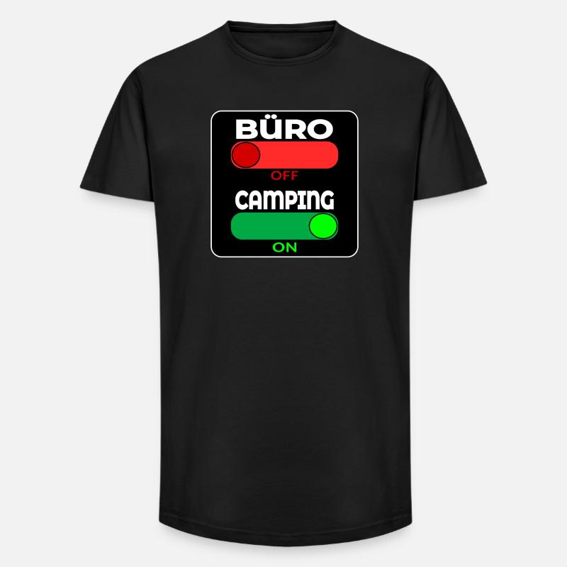 CAMPING SPRÜCHE - Long Fit Männer T-Shirt - Schwarz