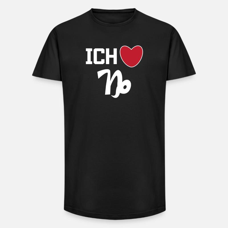 Steinbock Herz Statement Horoskop Sternzeichen - Long Fit Männer T-Shirt - Schwarz