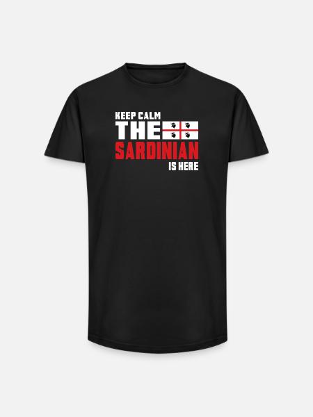 Keep Calm Sardinia flag design - Long Fit Men's T-Shirt - black