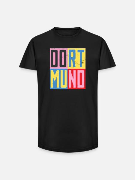 Dortmunder Städte Design - Long Fit Männer T-Shirt - Schwarz