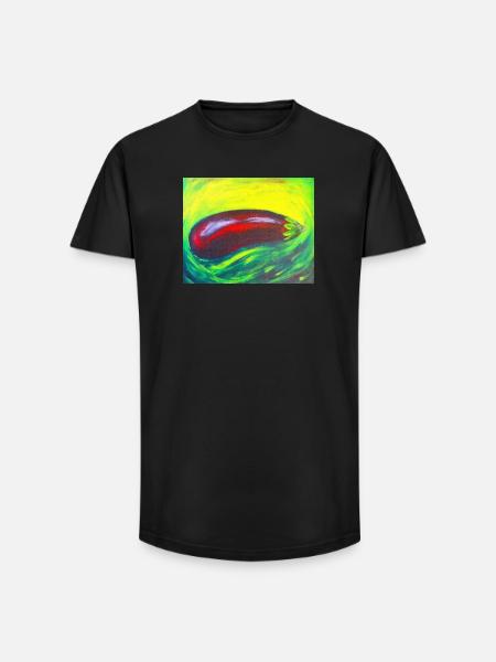 Eggplant green - Long Fit Men's T-Shirt - black