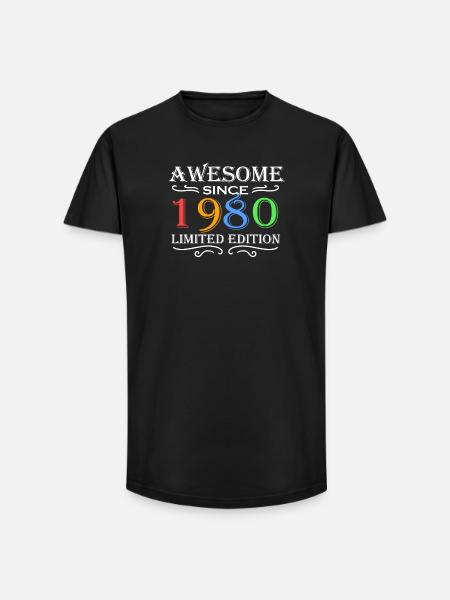 1980 - Born 1980 - Long Fit Men's T-Shirt - black