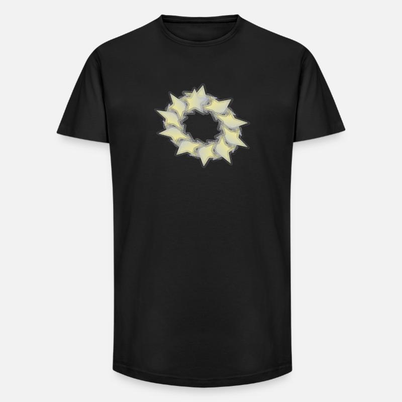 Pattern Star Circle effect - Long Fit Men's T-Shirt - black