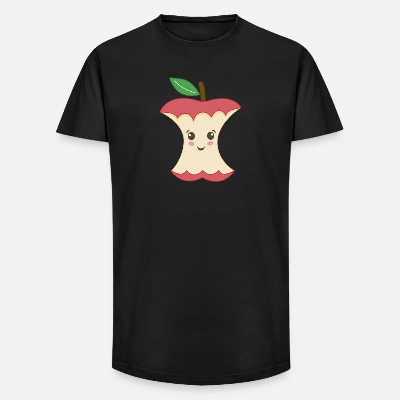 Kawaii Apfel-Trognon - Long Fit Männer T-Shirt - Schwarz