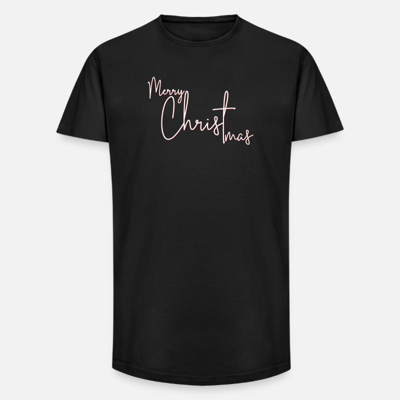 Script Cramoisi Joyeux Noël - T-shirt coupe longue homme - noir