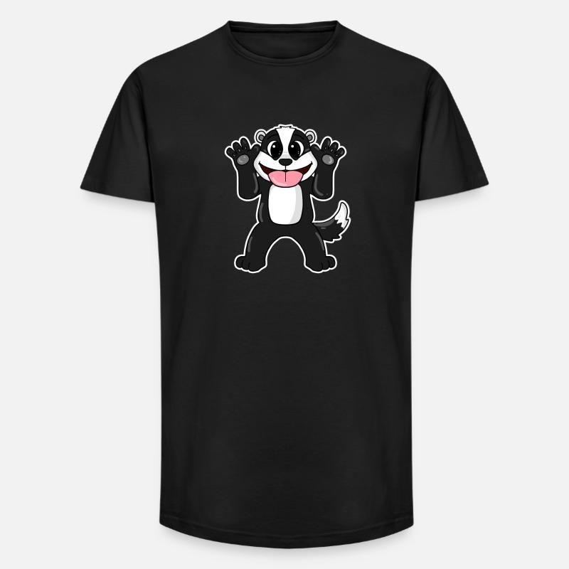 Dachs Dachse - Long Fit Männer T-Shirt - Schwarz