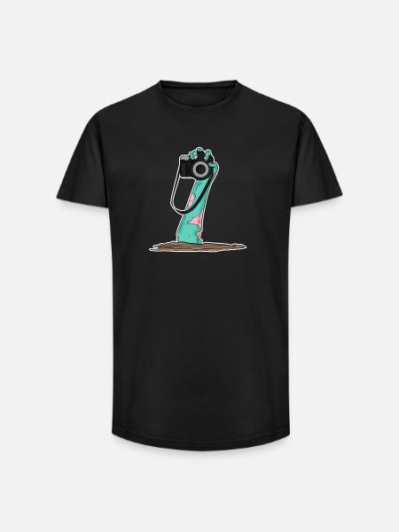Zombie Camera Photographer - Long Fit Men's T-Shirt - black